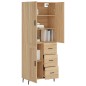 vidaXL Aparador alto madera contrachapada color roble 69,5x34x180 cm vidaXL Aparador alto madera contrachapada color roble 69,5x34x180 cm