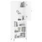vidaXL Aparador alto madera contrachapada blanco brillo 69,5x34x180 cm vidaXL Aparador alto madera contrachapada blanco brillo 69,5x34x180 cm
