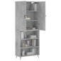vidaXL Aparador alto madera contrachapada gris hormigón 69,5x34x180 cm vidaXL Aparador alto madera contrachapada gris hormigón 69,5x34x180 cm