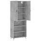 vidaXL Aparador alto madera contrachapada gris hormigón 69,5x34x180 cm vidaXL Aparador alto madera contrachapada gris hormigón 69,5x34x180 cm