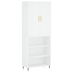 vidaXL Aparador alto madera contrachapada blanco 69,5x34x180 cm