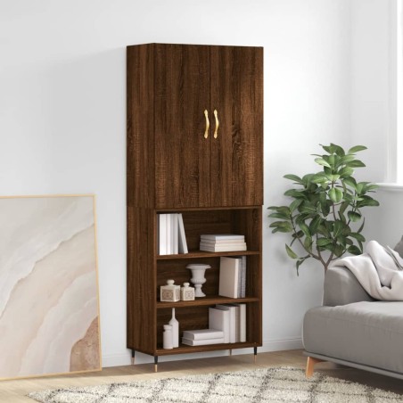 vidaXL Aparador alto madera contrachapada marrón roble 69,5x34x180 cm