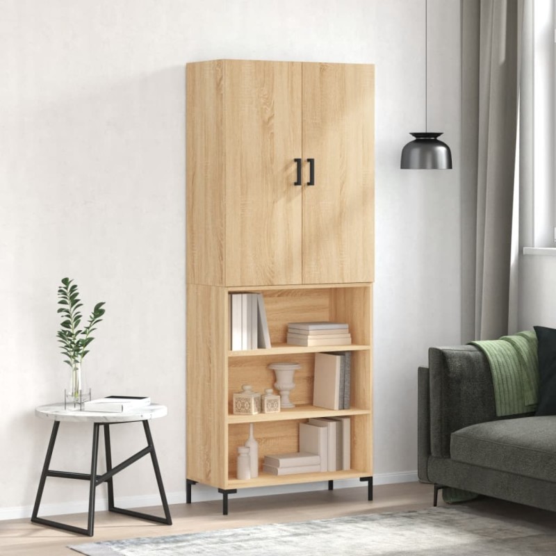 vidaXL Aparador alto madera contrachapada color roble 69,5x34x180 cm vidaXL Aparador alto madera contrachapada color roble 69,5x34x180 cm