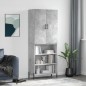 vidaXL Aparador alto madera contrachapada gris hormigón 69,5x34x180 cm vidaXL Aparador alto madera contrachapada gris hormigón 69,5x34x180 cm