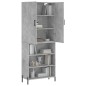 vidaXL Aparador alto madera contrachapada gris hormigón 69,5x34x180 cm vidaXL Aparador alto madera contrachapada gris hormigón 69,5x34x180 cm