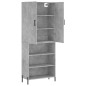 vidaXL Aparador alto madera contrachapada gris hormigón 69,5x34x180 cm vidaXL Aparador alto madera contrachapada gris hormigón 69,5x34x180 cm