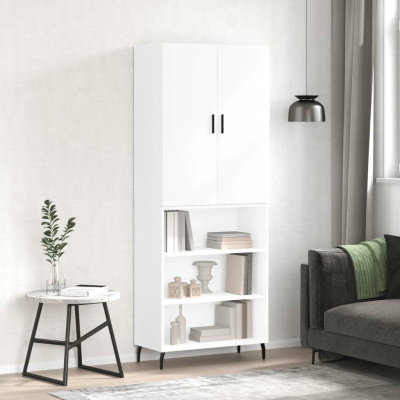 vidaXL Aparador alto madera contrachapada blanco brillo 69,5x34x180 cm vidaXL Aparador alto madera contrachapada blanco brillo 69,5x34x180 cm