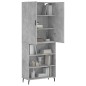 vidaXL Aparador alto madera contrachapada gris hormigón 69,5x34x180 cm vidaXL Aparador alto madera contrachapada gris hormigón 69,5x34x180 cm