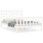 vidaXL Estructura de cama con cabecero madera maciza blanco 140x200 cm