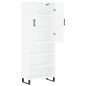 vidaXL Aparador alto madera contrachapada blanco brillo 69,5x34x180 cm