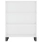 vidaXL Aparador alto madera contrachapada blanco brillo 69,5x34x180 cm