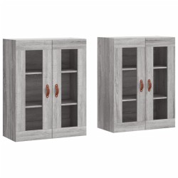 vidaXL Armarios de pared 2 uds madera de ingeniería gris Sonoma