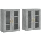 vidaXL Armarios de pared 2 uds madera de ingeniería gris hormigón vidaXL Armarios de pared 2 uds madera de ingeniería gris hormigón