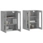 vidaXL Armarios de pared 2 uds madera de ingeniería gris hormigón vidaXL Armarios de pared 2 uds madera de ingeniería gris hormigón
