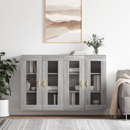 vidaXL Armarios de pared 2 uds madera de ingeniería gris Sonoma