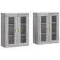 vidaXL Armarios de pared 2 uds madera de ingeniería gris Sonoma vidaXL Armarios de pared 2 uds madera de ingeniería gris Sonoma