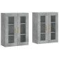 vidaXL Armarios de pared 2 uds madera de ingeniería gris hormigón vidaXL Armarios de pared 2 uds madera de ingeniería gris hormigón
