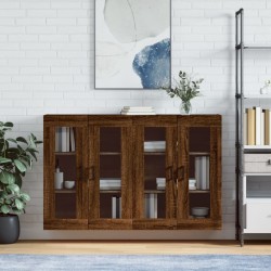 vidaXL Armarios de pared 2 uds madera de ingeniería marrón roble