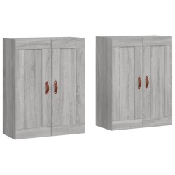 vidaXL Armarios de pared 2 uds madera de ingeniería gris Sonoma