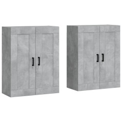 vidaXL Armarios de pared 2 uds madera de ingeniería gris hormigón