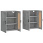 vidaXL Armarios de pared 2 uds madera de ingeniería gris hormigón