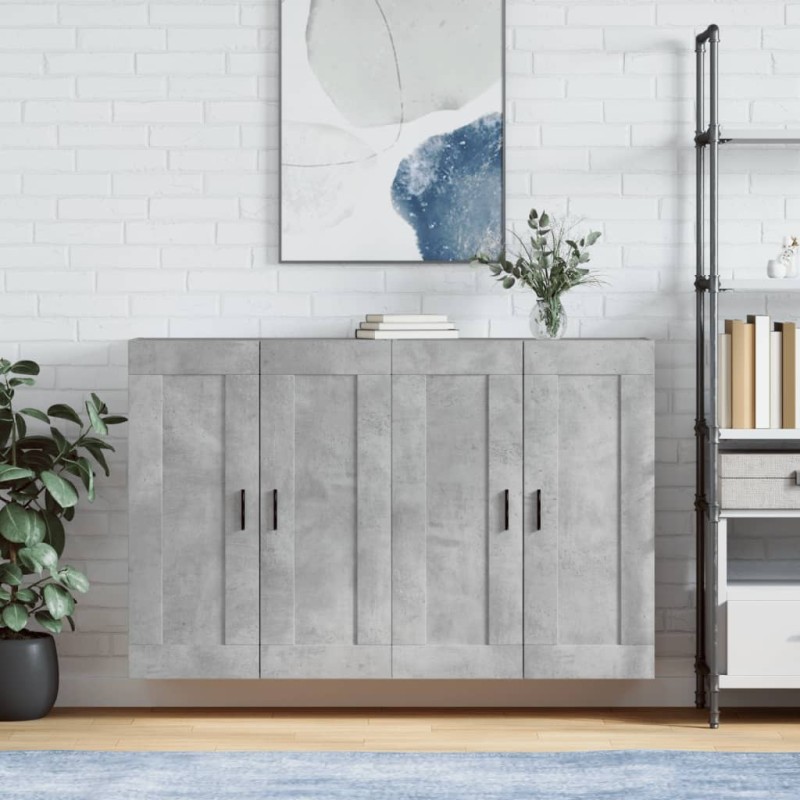 vidaXL Armarios de pared 2 uds madera de ingeniería gris hormigón vidaXL Armarios de pared 2 uds madera de ingeniería gris hormigón