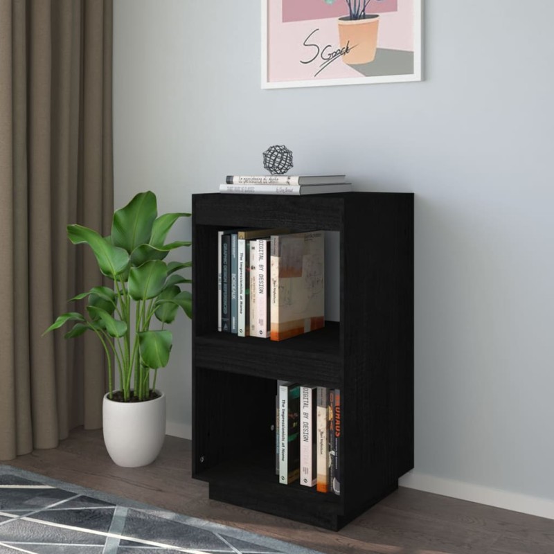 vidaXL Estantería de madera maciza de pino negro 40x35x71 cm vidaXL Estantería de madera maciza de pino negro 40x35x71 cm