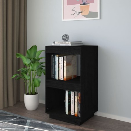 vidaXL Estantería de madera maciza de pino negro 40x35x71 cm