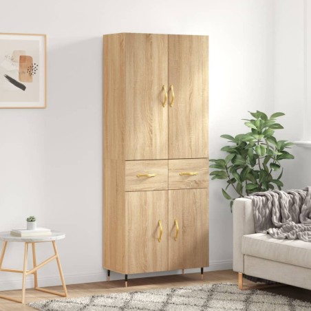 vidaXL Aparador alto madera contrachapada color roble 69,5x34x180 cm