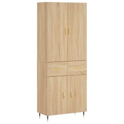 vidaXL Aparador alto madera contrachapada color roble 69,5x34x180 cm