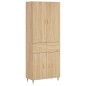 vidaXL Aparador alto madera contrachapada color roble 69,5x34x180 cm vidaXL Aparador alto madera contrachapada color roble 69,5x34x180 cm