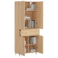 vidaXL Aparador alto madera contrachapada color roble 69,5x34x180 cm vidaXL Aparador alto madera contrachapada color roble 69,5x34x180 cm
