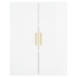 vidaXL Aparador alto madera contrachapada blanco brillo 69,5x34x180 cm