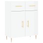 vidaXL Aparador alto madera contrachapada blanco brillo 69,5x34x180 cm