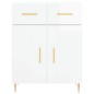 vidaXL Aparador alto madera contrachapada blanco brillo 69,5x34x180 cm