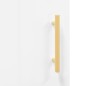 vidaXL Aparador alto madera contrachapada blanco brillo 69,5x34x180 cm