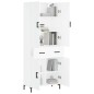 vidaXL Aparador alto madera contrachapada blanco 69,5x34x180 cm vidaXL Aparador alto madera contrachapada blanco 69,5x34x180 cm