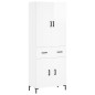 vidaXL Aparador alto madera contrachapada blanco brillo 69,5x34x180 cm