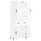 vidaXL Aparador alto madera contrachapada blanco brillo 69,5x34x180 cm