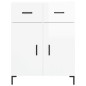 vidaXL Aparador alto madera contrachapada blanco brillo 69,5x34x180 cm