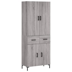 vidaXL Aparador alto madera contrachapada gris sonoma 69,5x34x180 cm