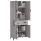 vidaXL Aparador alto madera contrachapada gris sonoma 69,5x34x180 cm vidaXL Aparador alto madera contrachapada gris sonoma 69,5x34x180 cm