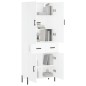 vidaXL Aparador alto madera contrachapada blanco 69,5x34x180 cm vidaXL Aparador alto madera contrachapada blanco 69,5x34x180 cm