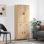 vidaXL Aparador alto madera contrachapada color roble 69,5x34x180 cm vidaXL Aparador alto madera contrachapada color roble 69,5x34x180 cm