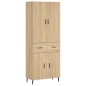 vidaXL Aparador alto madera contrachapada color roble 69,5x34x180 cm vidaXL Aparador alto madera contrachapada color roble 69,5x34x180 cm