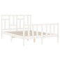 vidaXL Estructura de cama con cabecero madera maciza blanco 140x200 cm
