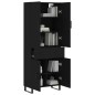 vidaXL Aparador alto madera contrachapada negro 69,5x34x180 cm vidaXL Aparador alto madera contrachapada negro 69,5x34x180 cm