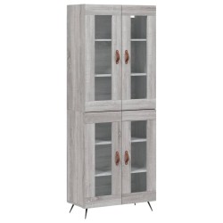 vidaXL Aparador alto madera contrachapada gris sonoma 69,5x34x180 cm