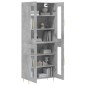 vidaXL Aparador alto madera contrachapada gris hormigón 69,5x34x180 cm vidaXL Aparador alto madera contrachapada gris hormigón 69,5x34x180 cm