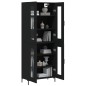 vidaXL Aparador alto madera contrachapada negro 69,5x34x180 cm